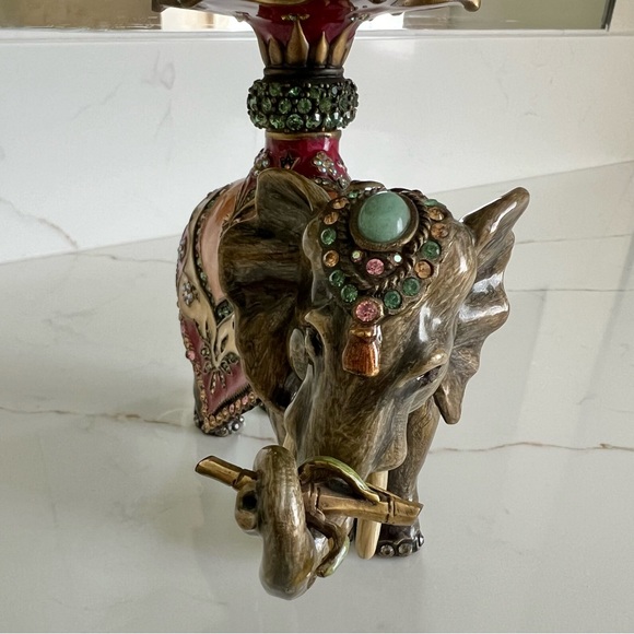 🐘 JAY STRONGWATER Elephant Footed Stone Bowl Enameled & Swarovski Crystals el - Picture 9 of 16